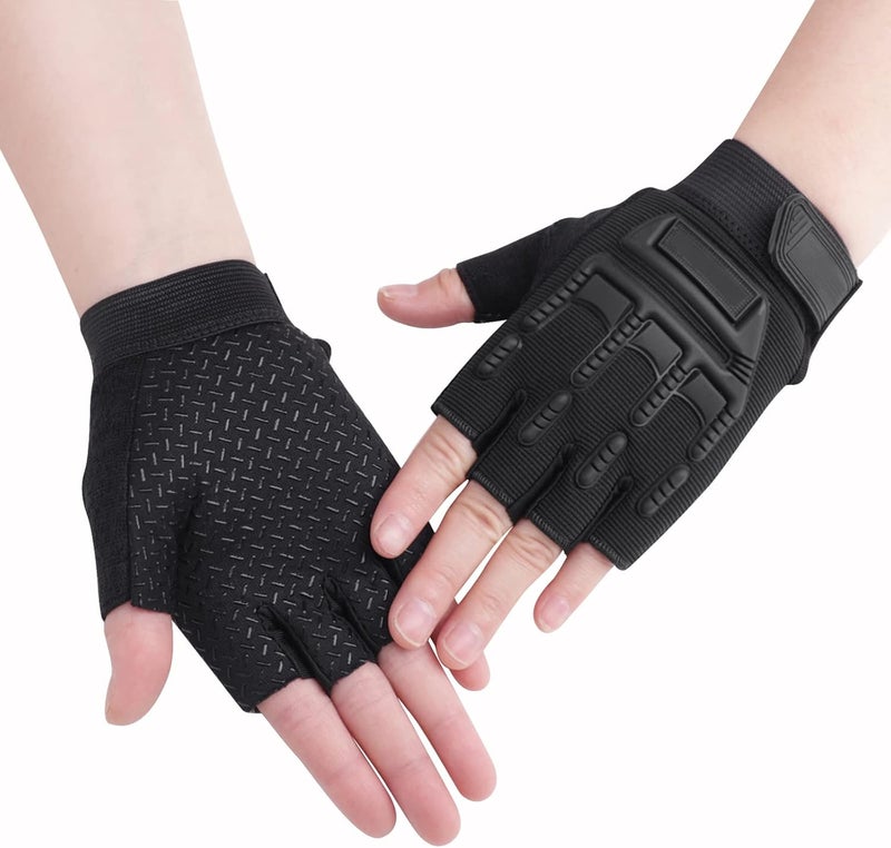 BXT Kids Half Finger Sports Gloves with Grip - Non-Slip Gel Protective Dirt Bike, Cycling, Fishing, Climbing, Gymnastics Glove for Boys Girls - Image 3